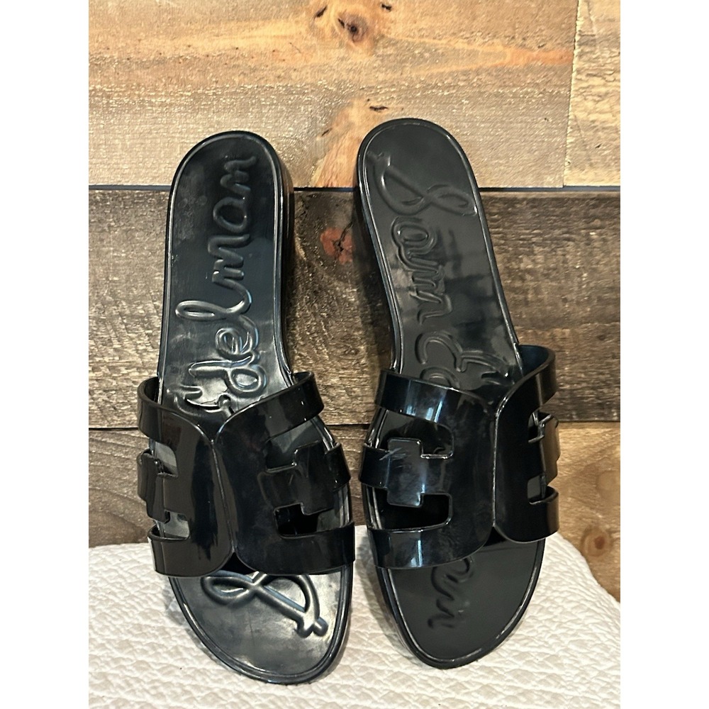 Sam Edelman Black Jelly Bay Slides Size 10M